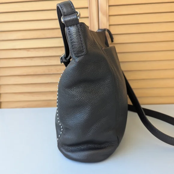 Brighton Black Crossbody Bag with Silver Accents - Picture 6 of 13